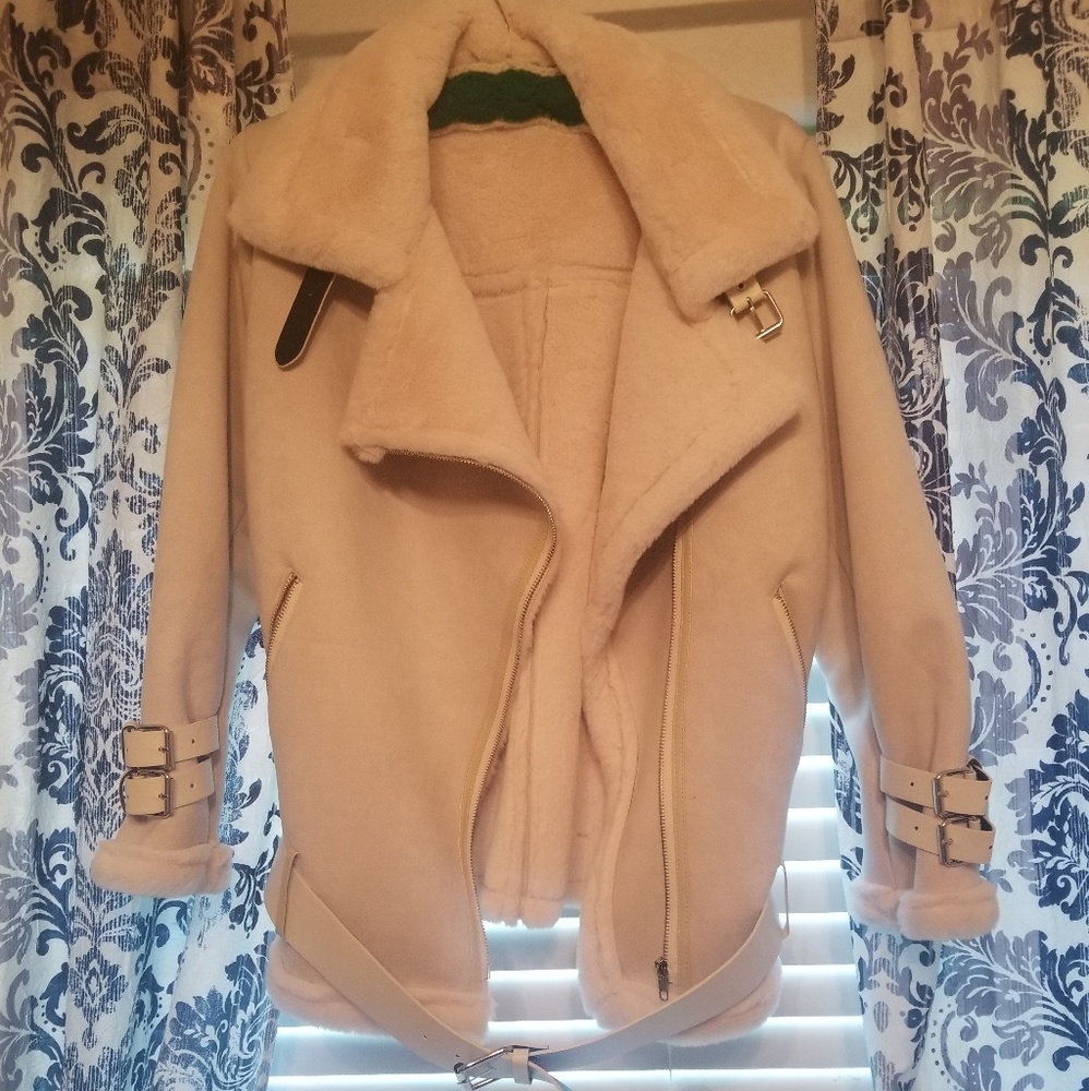 Feux fur/leather moto jacket